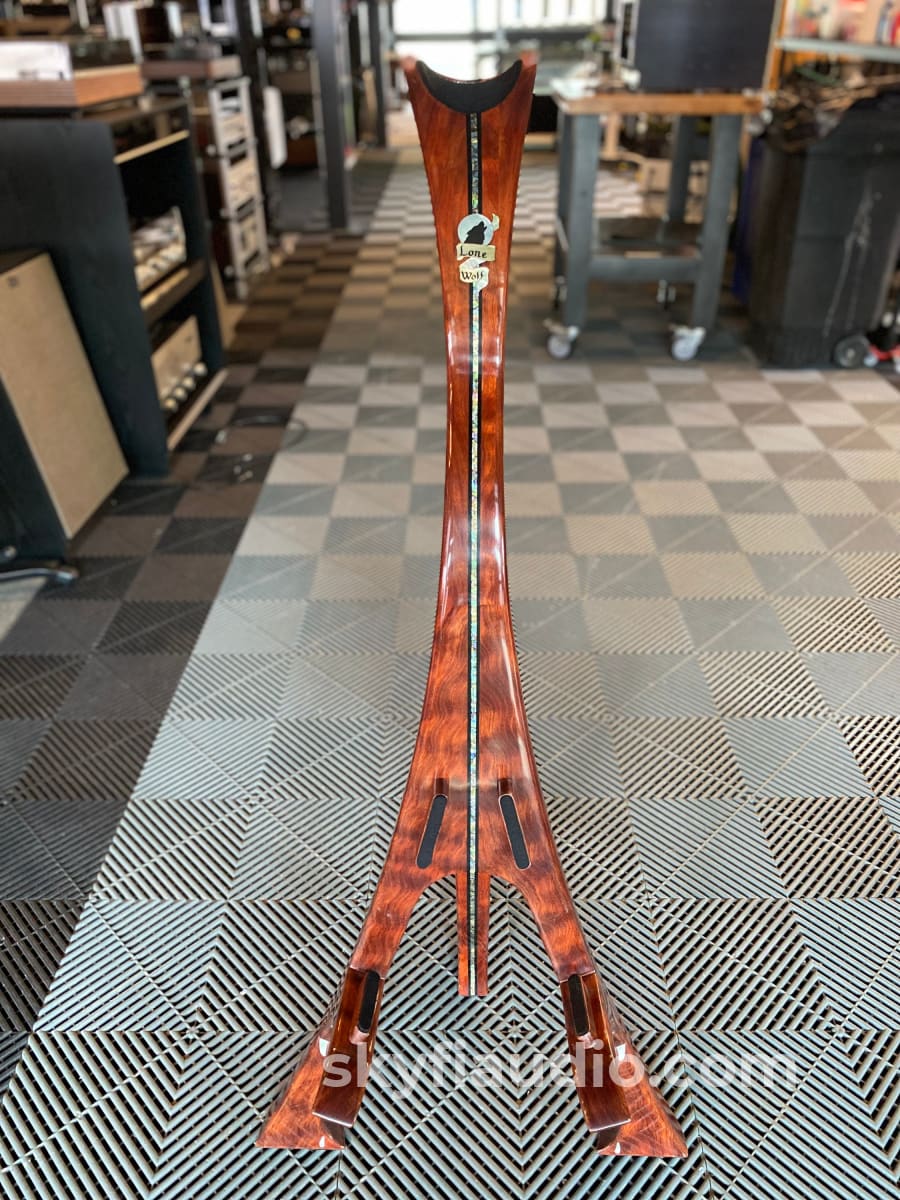 Lone Wolf Custom Guitar Stand In Babinga Accessory
