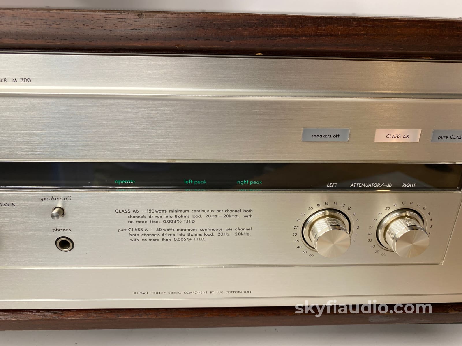 Luxman M-300 Vintage Solid State Amplifier - Serviced Plus Refinished Cabinet Gorgeous!