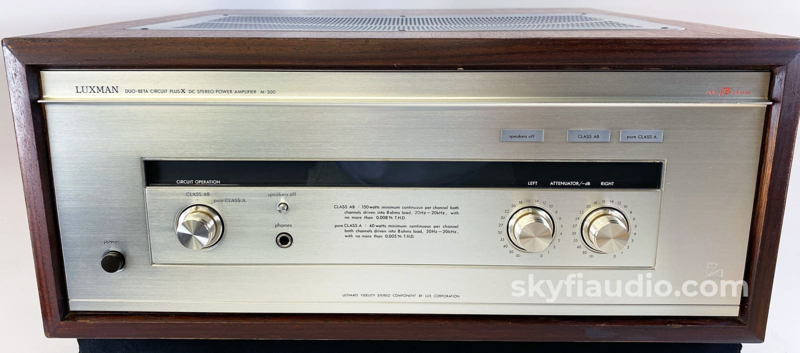 Luxman M-300 Vintage Solid State Amplifier - Serviced Plus Refinished Cabinet Gorgeous!