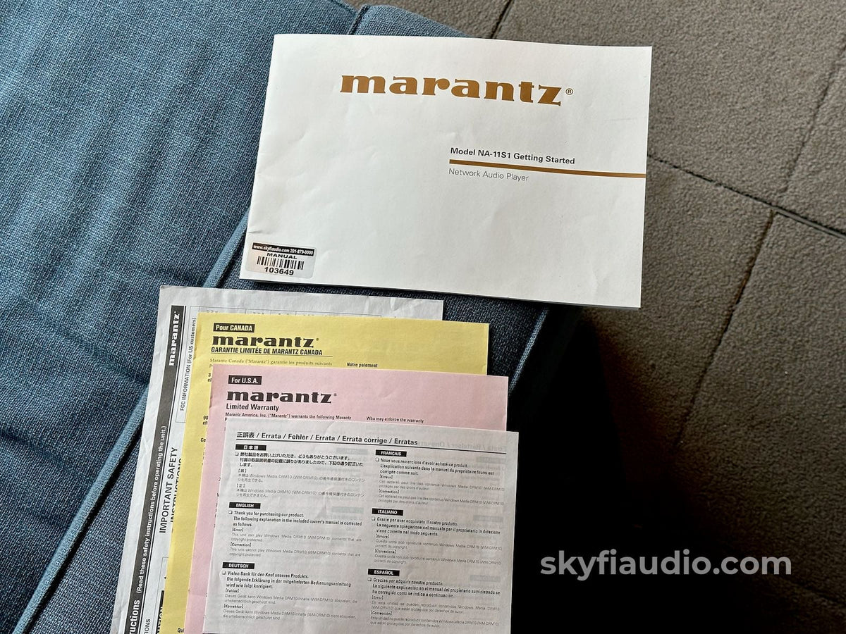 Marantz Na-11S1 Reference Series Network Audio Player/Streamer Dac Complete Cd + Digital