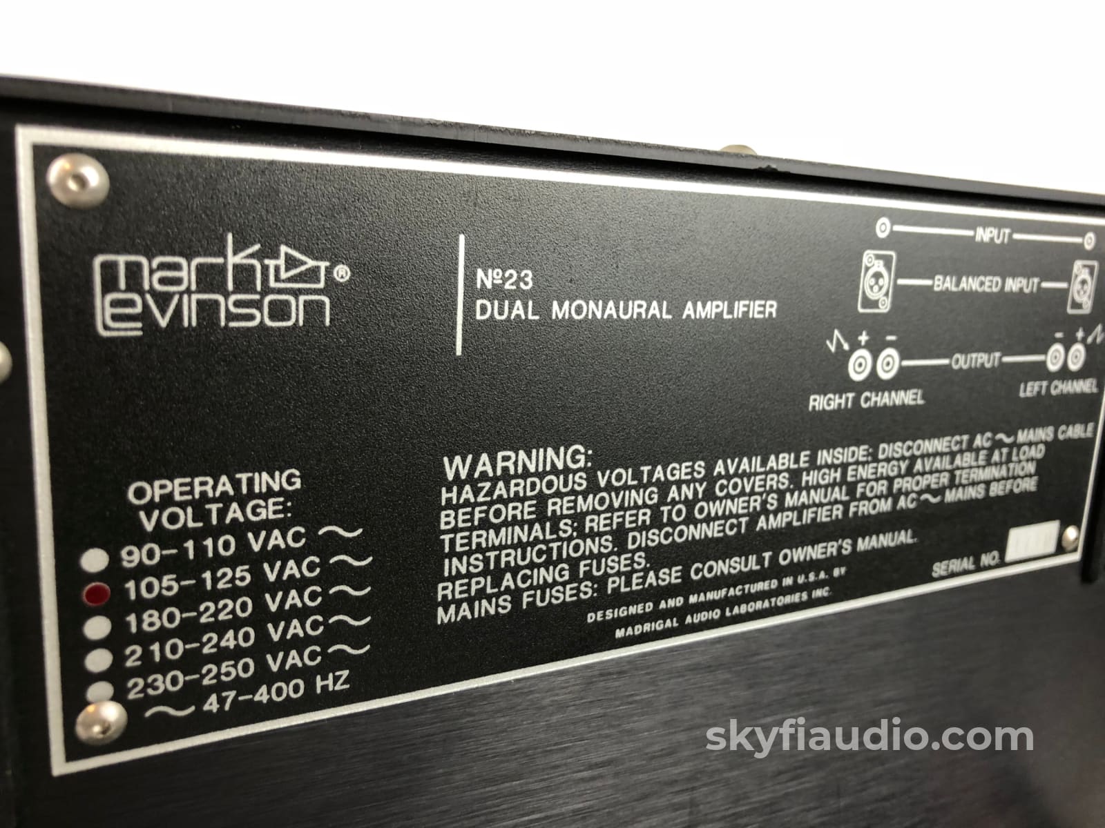 Mark Levinson No.23 Dual Monaural Solid State Amplifier