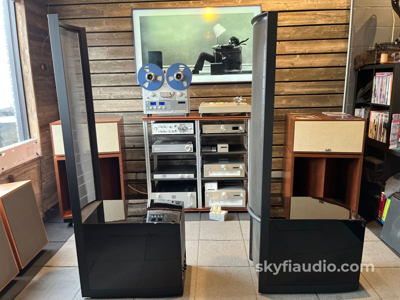 Martin Logan Renaissance ESL15A Loudspeakers - Hybrid Electrostatic - Gloss Black - Complete Kit Amplifier