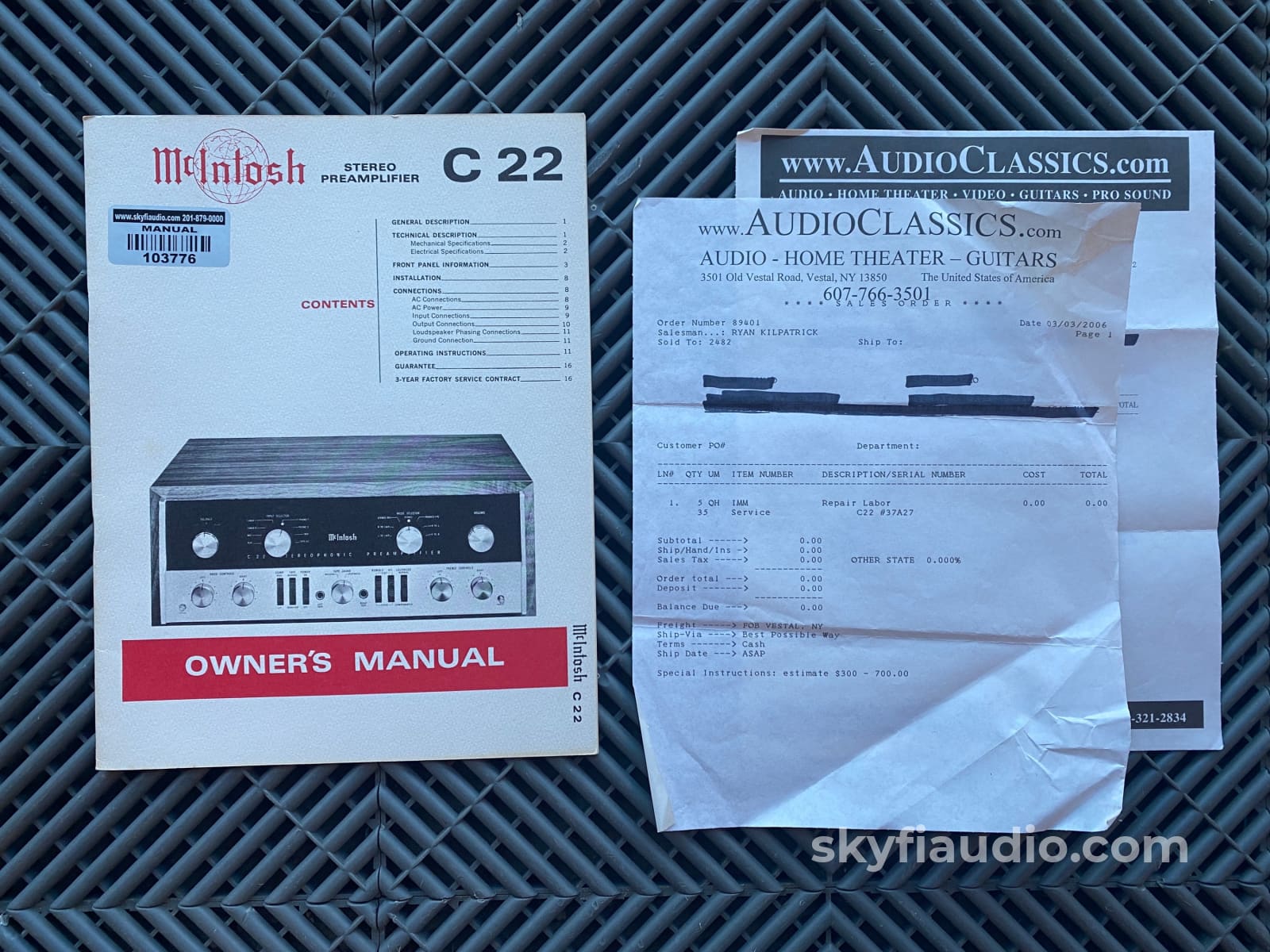 Mcintosh C22 Vintage Tube Preamplifier Restored Highly Collectable