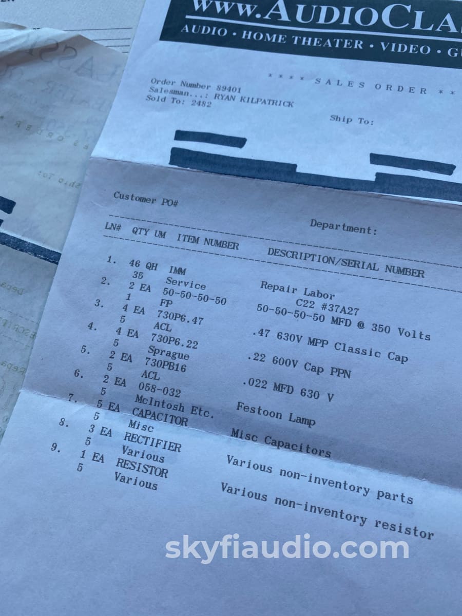 Mcintosh C22 Vintage Tube Preamplifier Restored Highly Collectable