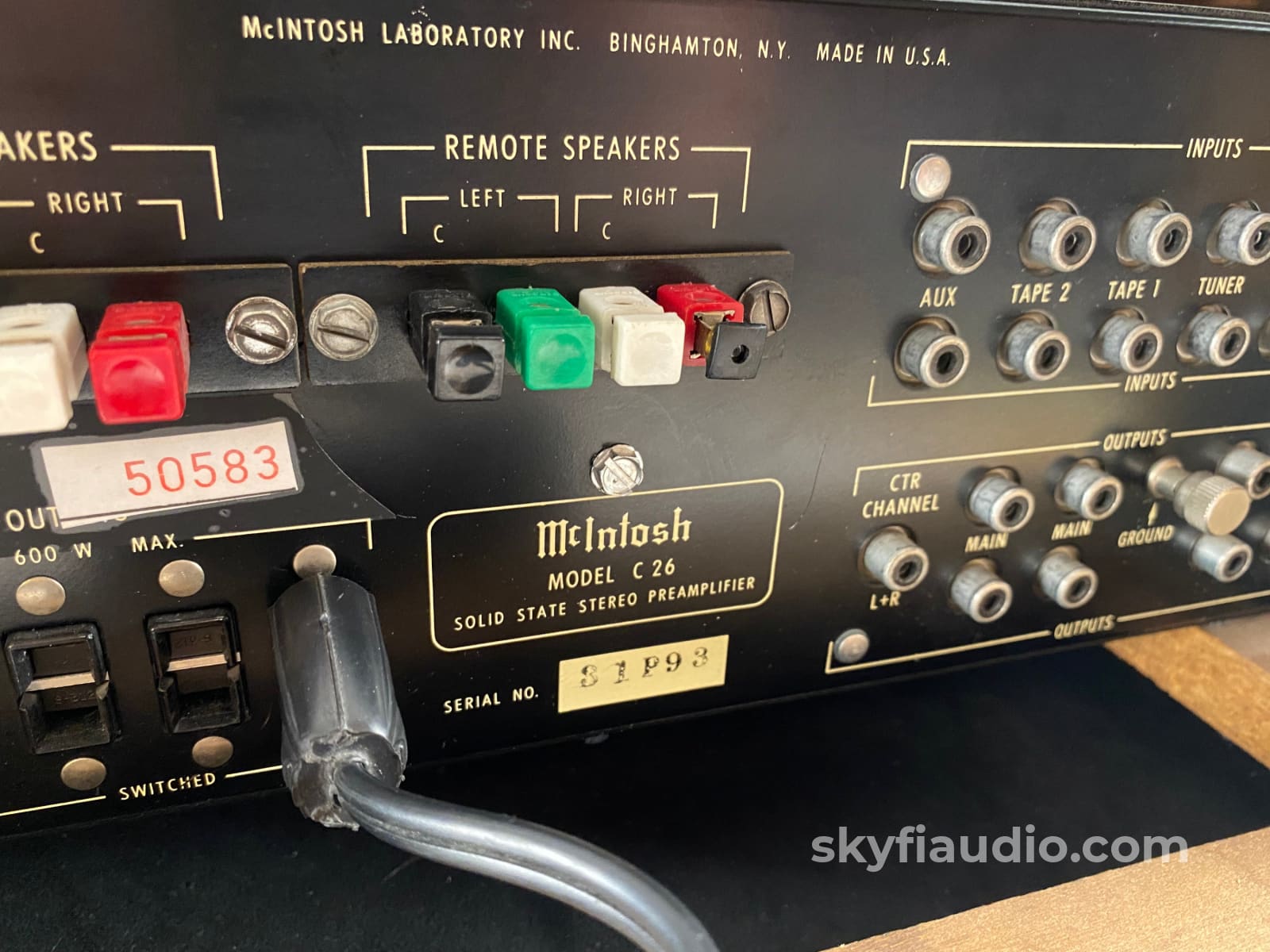 Mcintosh C26 Vintage Preamp In Gorgeous Wood Case Serviced Preamplifier