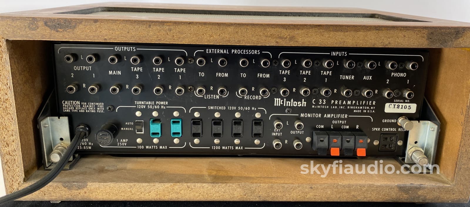 Mcintosh C33 Vintage Audio Preamplifier With Wood Cabinet