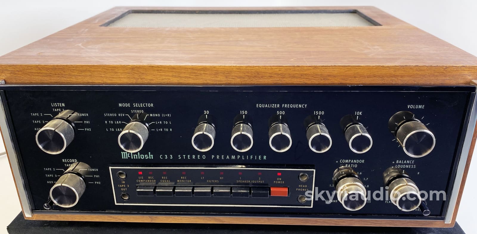 Mcintosh C33 Vintage Audio Preamplifier With Wood Cabinet