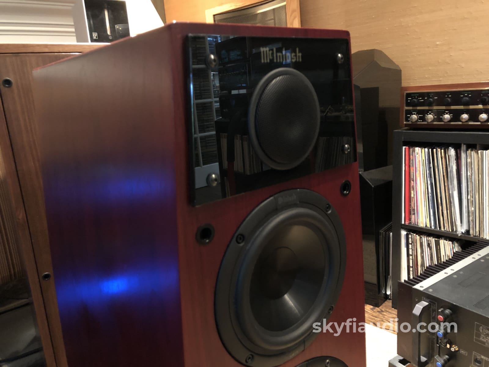 Mcintosh Ls340 Full Range Speakers - In A Deep Red Mahogany Finish