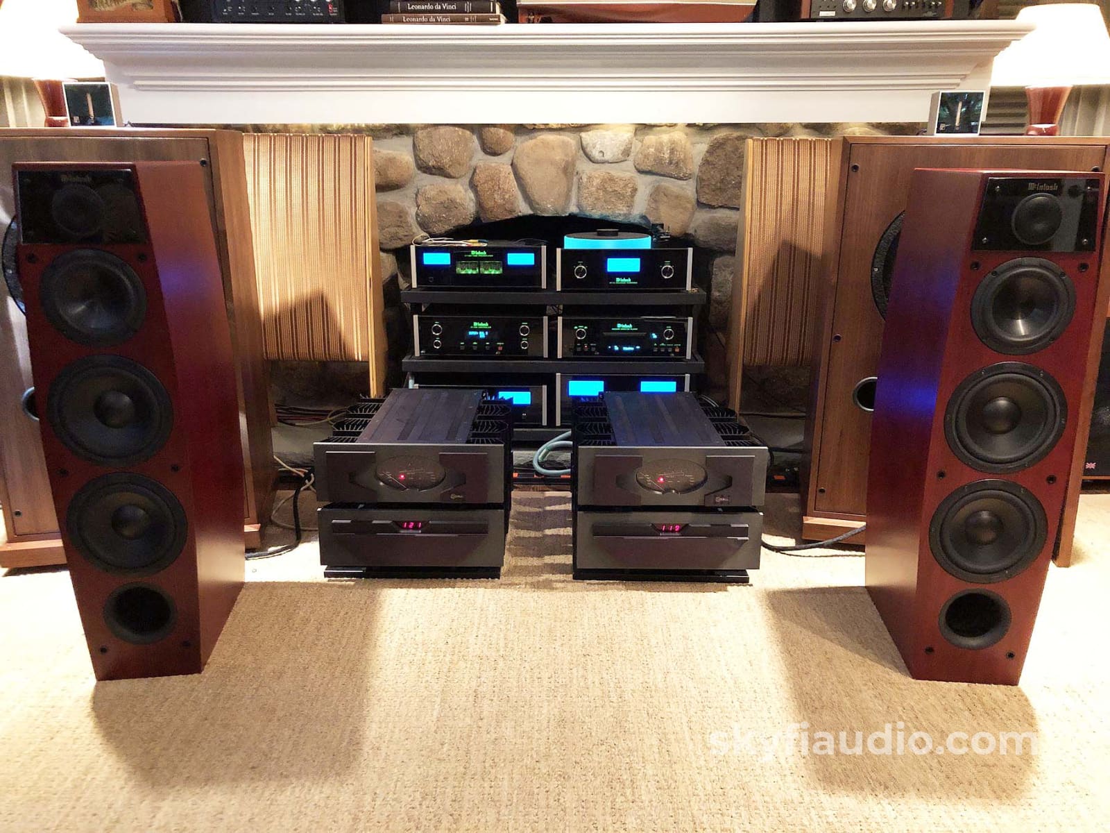 Mcintosh Ls340 Full Range Speakers - In A Deep Red Mahogany Finish