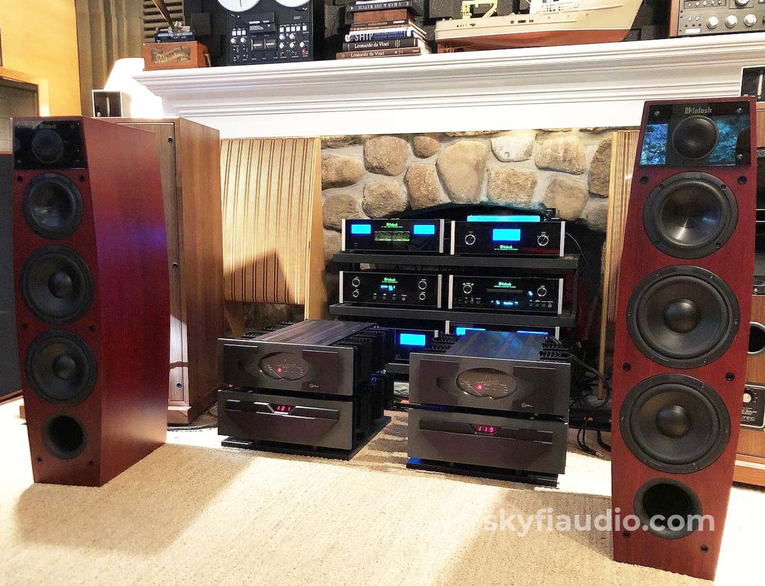 McIntosh LS340 Speakers - Red Cherry Finish