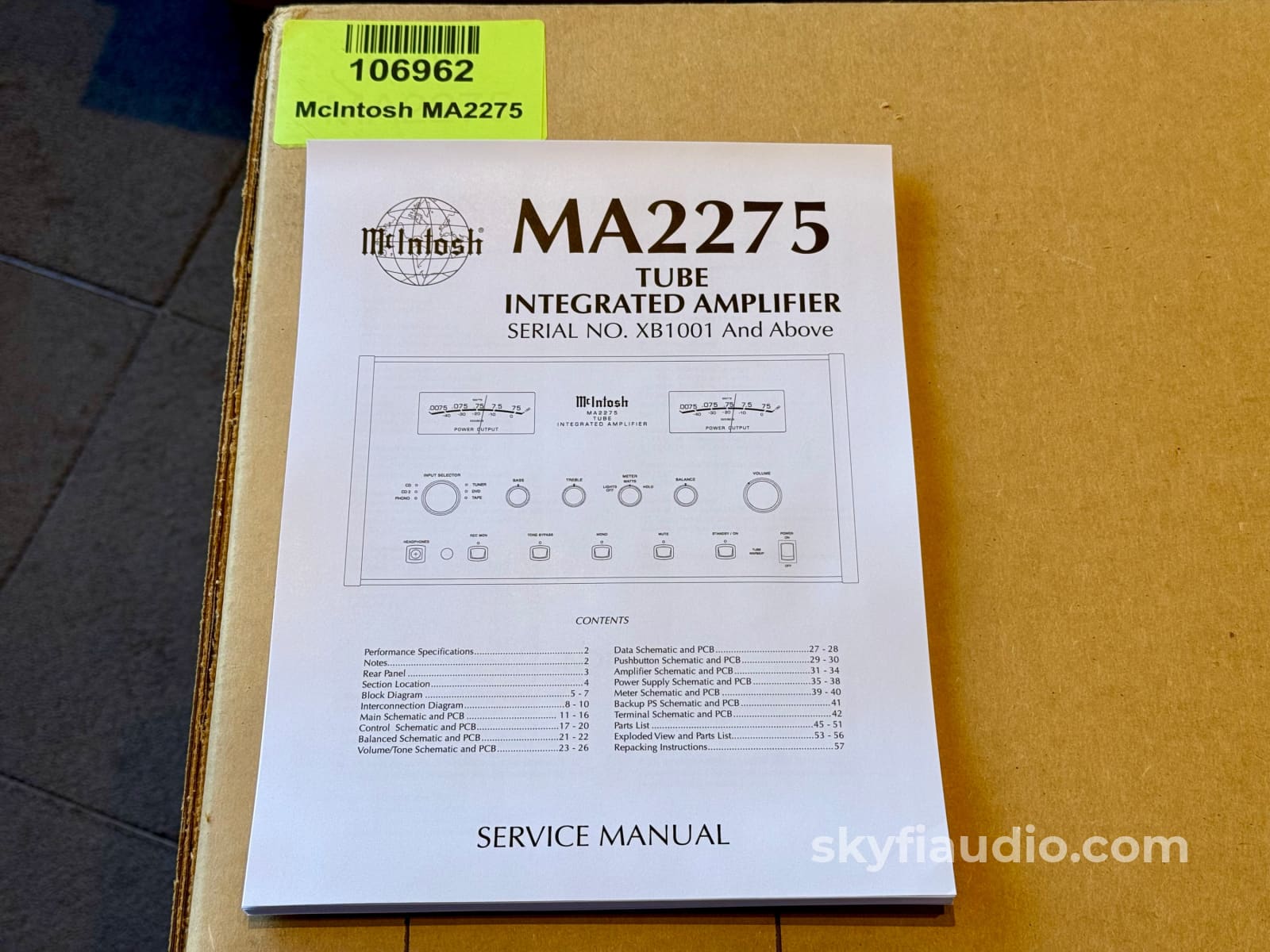 McIntosh MA2275 Tube Integrated Amplifier - Excellent Condition Collectors Set - Super Rare Integrated Amplifier