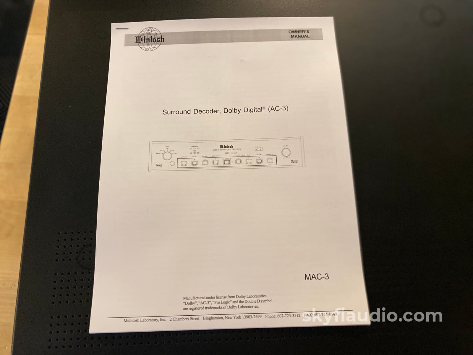 Mcintosh Mac3 Digital Preamp / Surround Decoder Ac-3 Processor