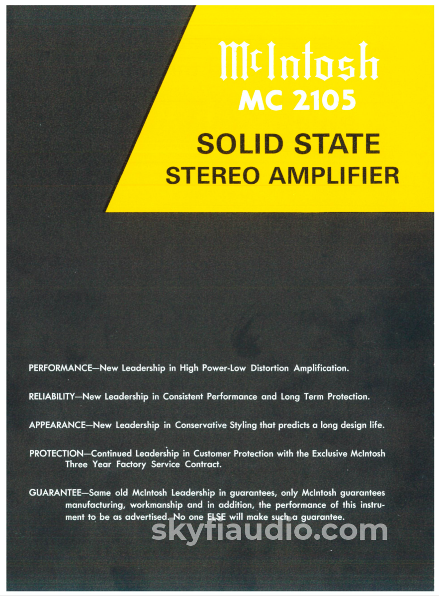 Mcintosh Mc2105 Solid State Vintage Amplifier - Restored And Upgraded