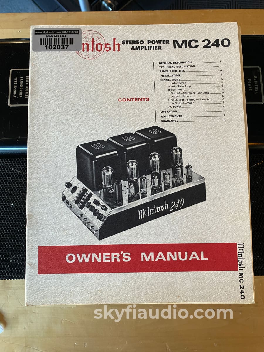 Mcintosh Mc240 Vintage Tube Amp - Skyfi Restored W/ Premium Tubes Amplifier