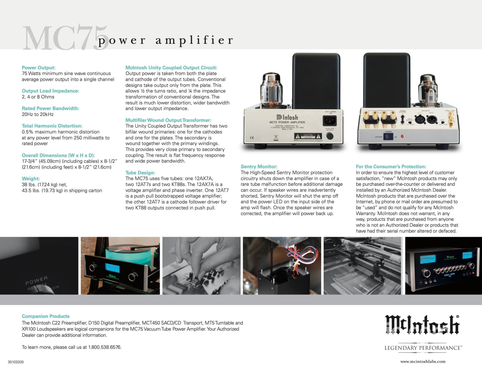 Mcintosh Mc75 Modern Tube Monoblock Amplifiers - Limited 2015 Reissue Amplifier