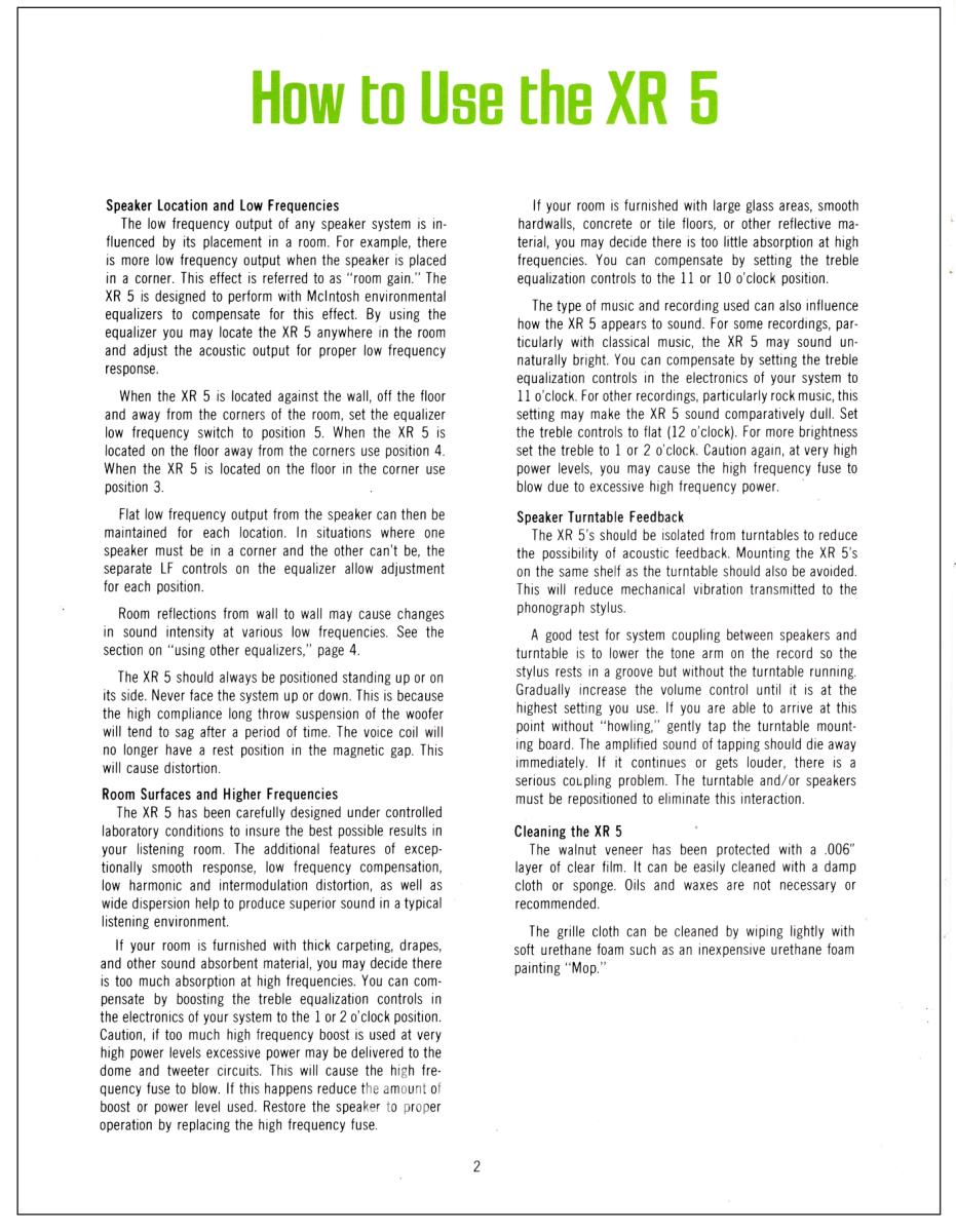 McIntosh XR5 Vintage Speakers - Serviced Speakers