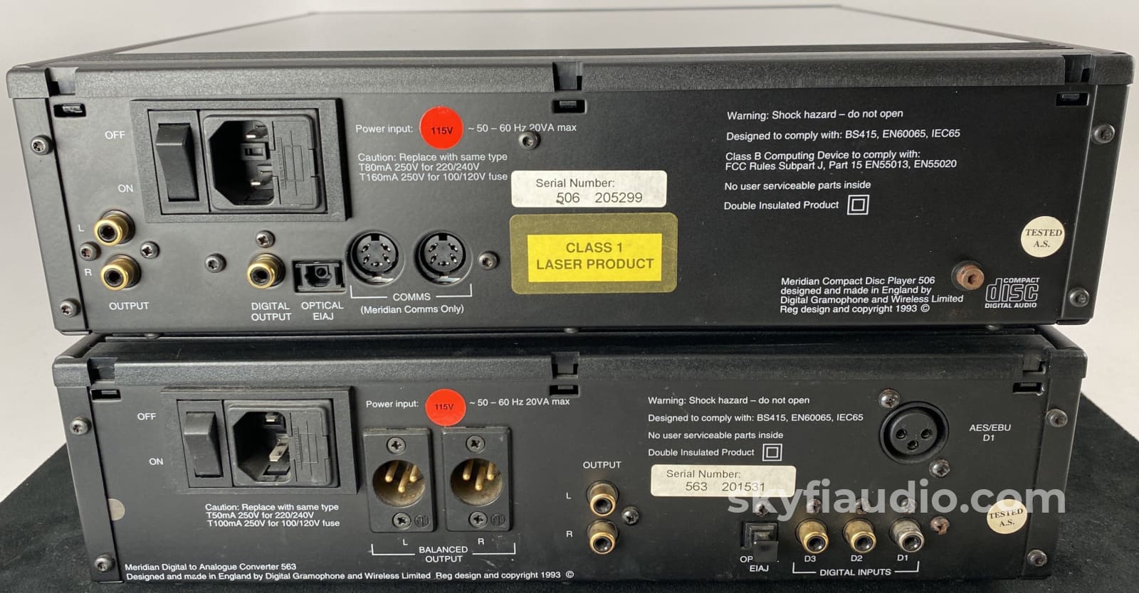 Meridian 500 Series - 506 Cd Transport With 563 Dac And Msr+ Remote + Digital