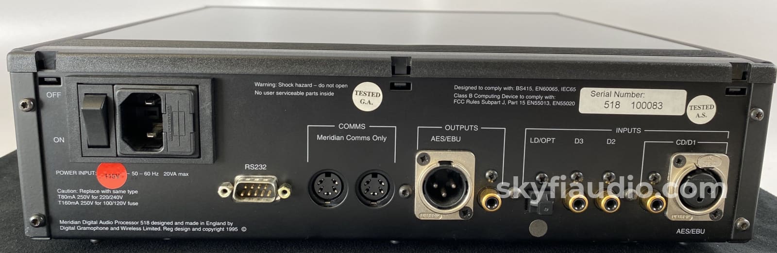 Meridian 518 Digital Audio Processor - 72-Bit With Original Box Manual And Remote Cd +