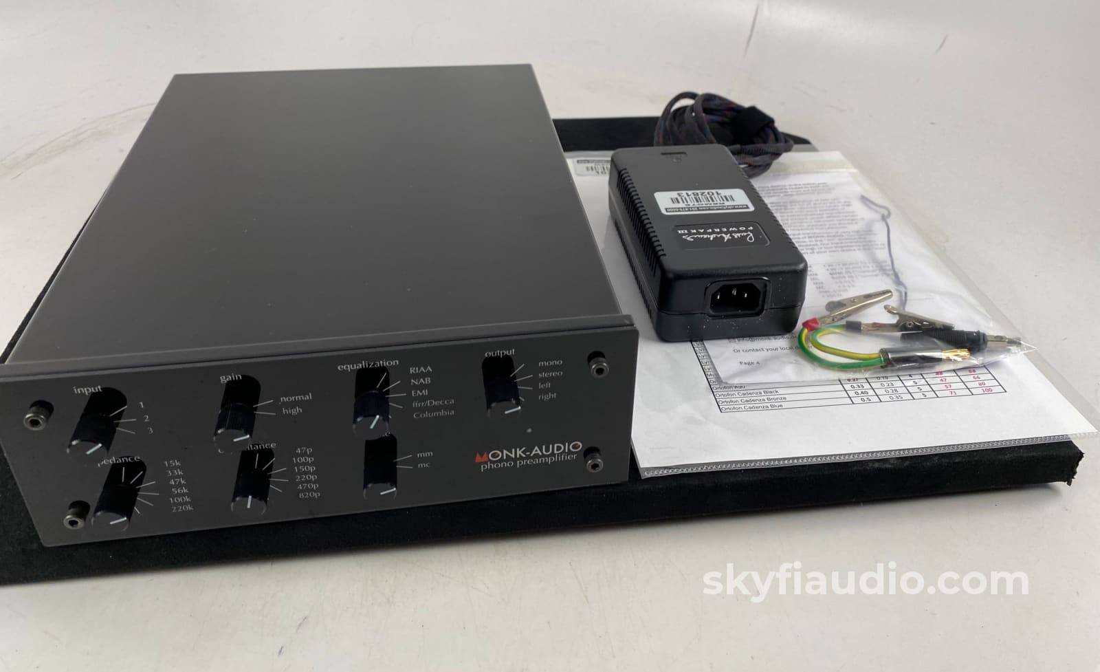 Monk Audio Phono Preamp With Upgraded Powerpak Iii Power Supply Preamplifier