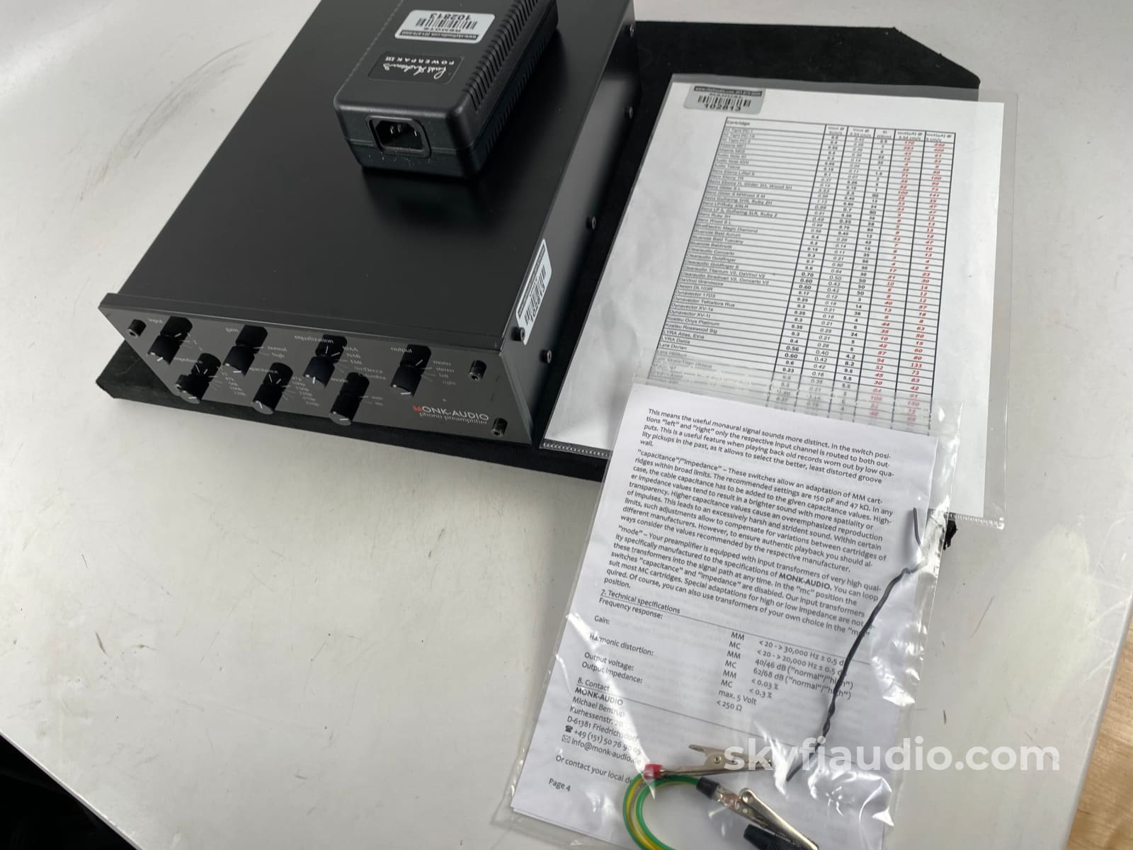 Monk Audio Phono Preamp With Upgraded Powerpak Iii Power Supply Preamplifier