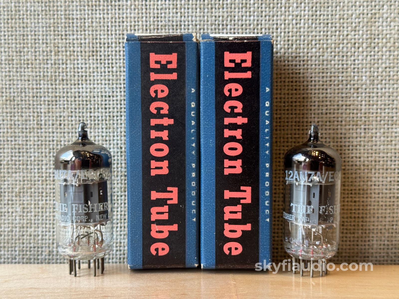 Mullard ECC82 / 12AU7 Tube Pair Gain Matched - Branded ’The Fisher’ Accessory