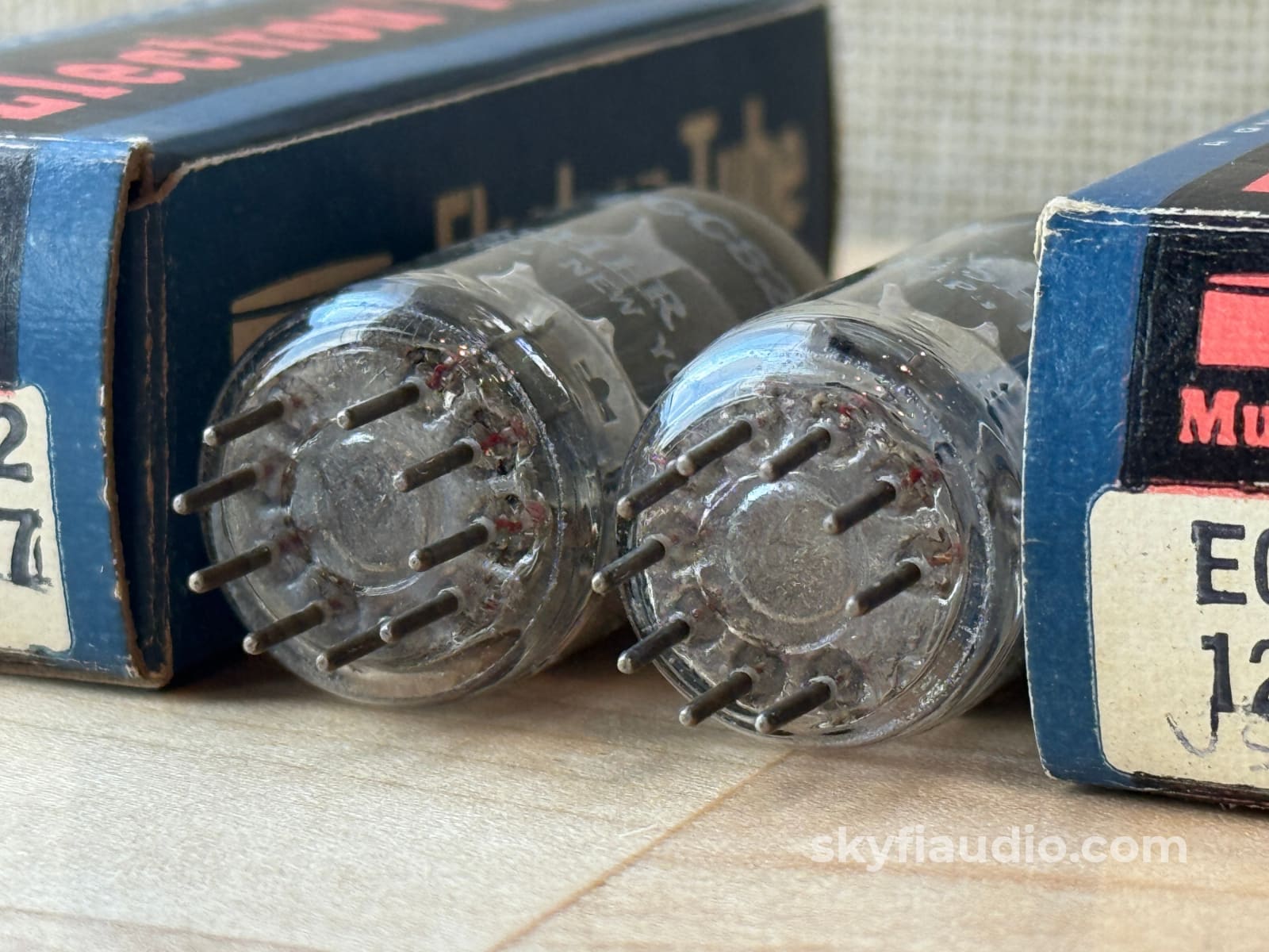 Mullard ECC82 / 12AU7 Tube Pair Gain Matched - Branded ’The Fisher’ Accessory