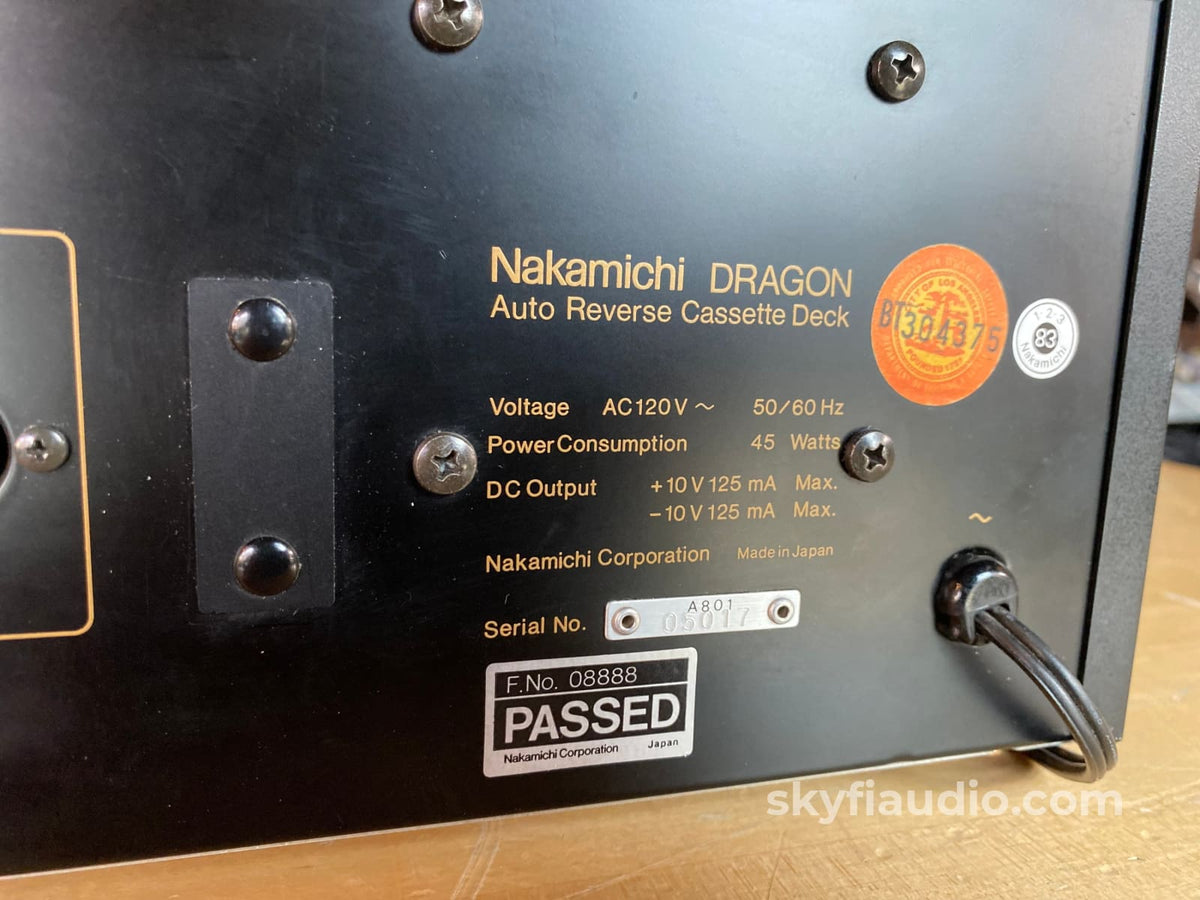 Nakamichi Dragon Tape Deck Minty And Serviced