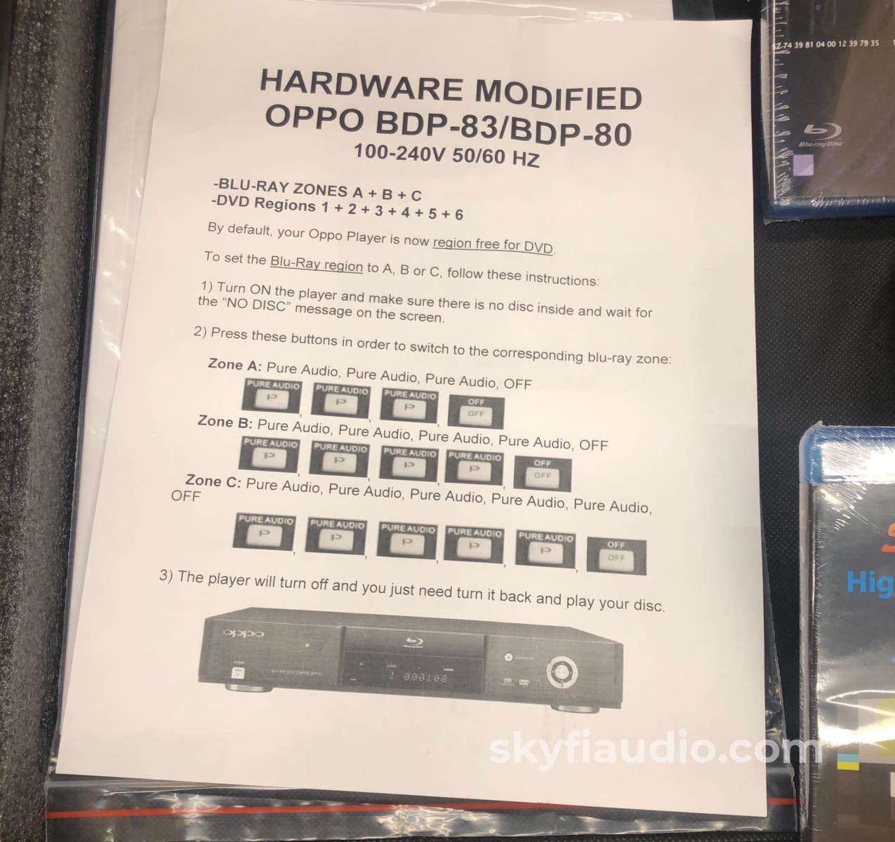 Oppo Bdp-83 Se (Special Edition) Brand New Sacd Blu-Ray Player - Last Of The Best 120/240V Cd +