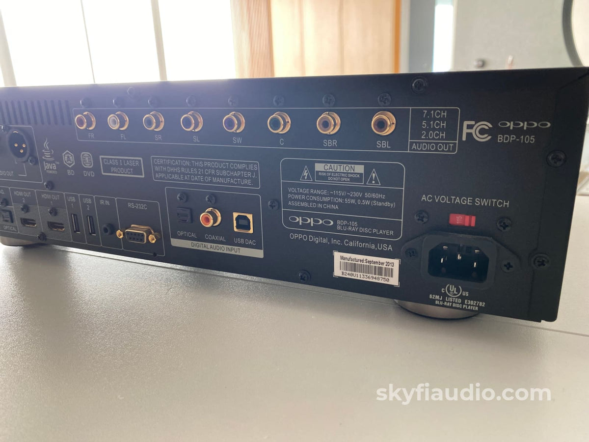 Oppo Bp - 105 Universal Disc Player And Dac - Sacd/Cd Dvd - Audio Hdcd Blu - Ray Etc. Cd + Digital