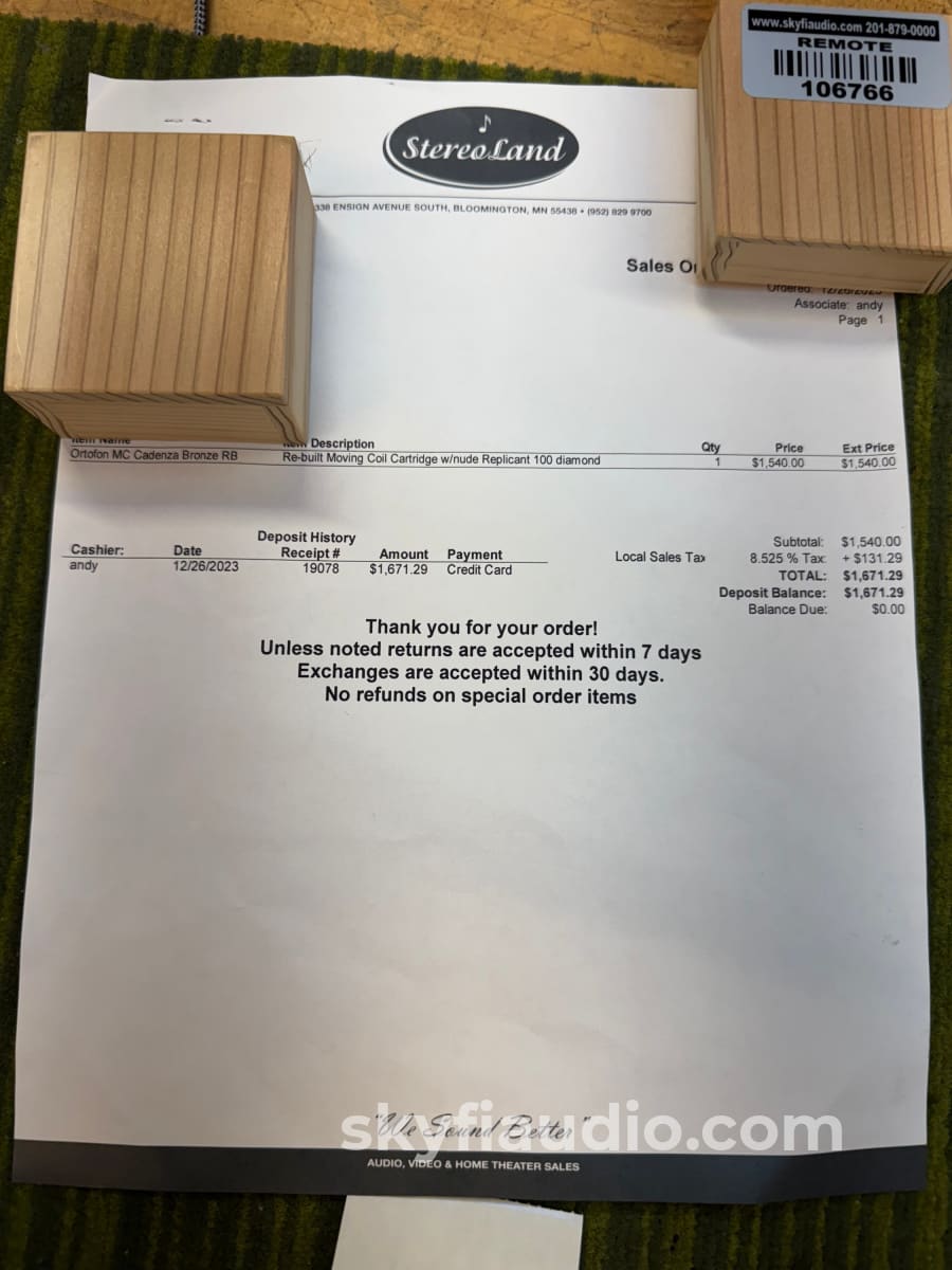 Ortofon Cadenza Bronze MC Phono Cartridge - Factory Rebuilt Phono Cartridge