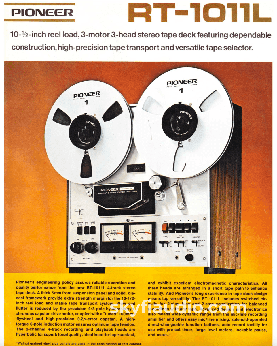 Pioneer Rt-1011L Reel To Tape Deck