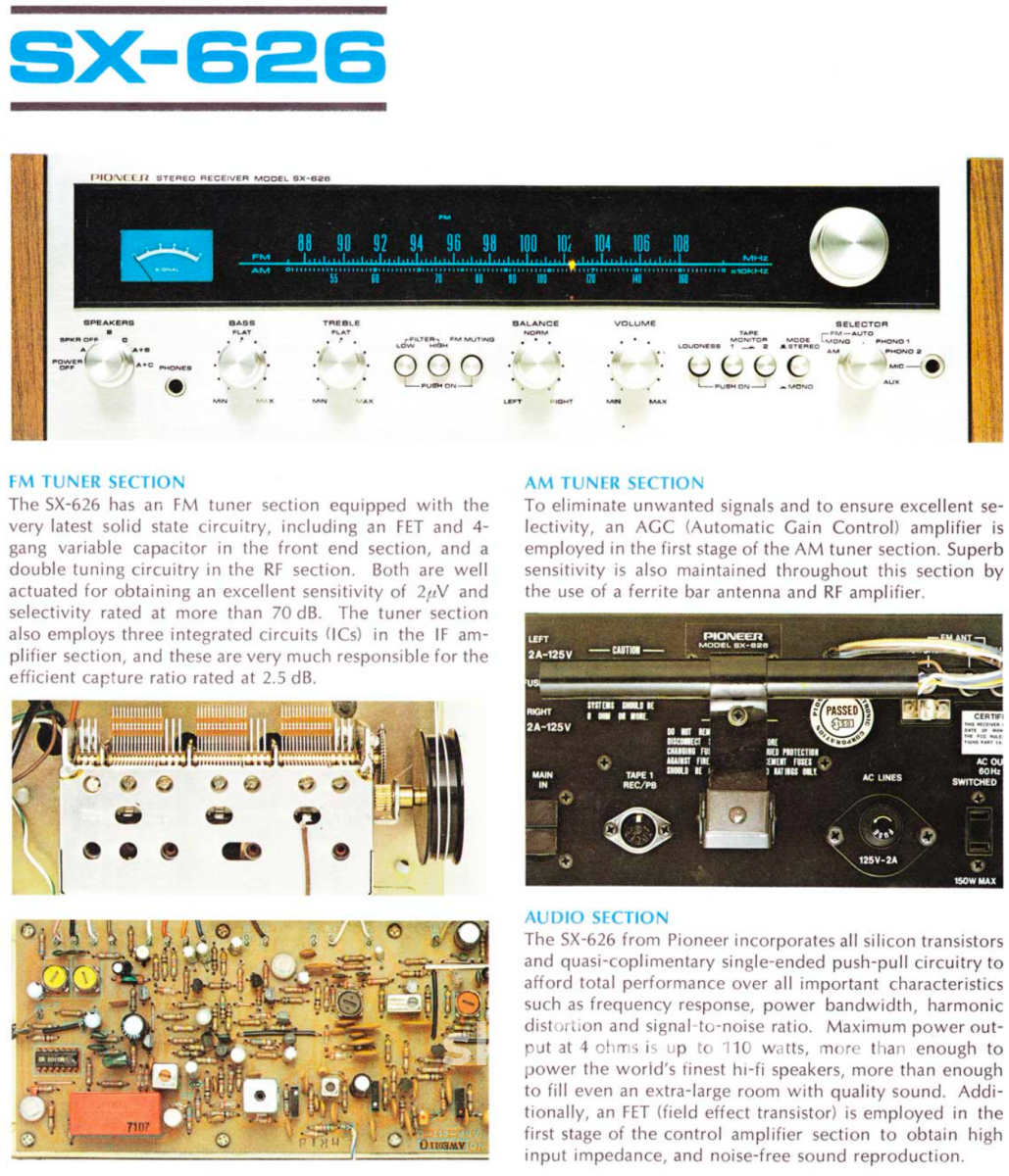 Pioneer Sx-626 Vintage Receiver - Survivor Condition Dual Phono Inputs Integrated Amplifier