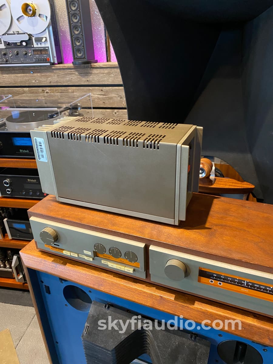 Quad Vintage And Complete Stereo System In Rare Wood Cabinets Preamplifier