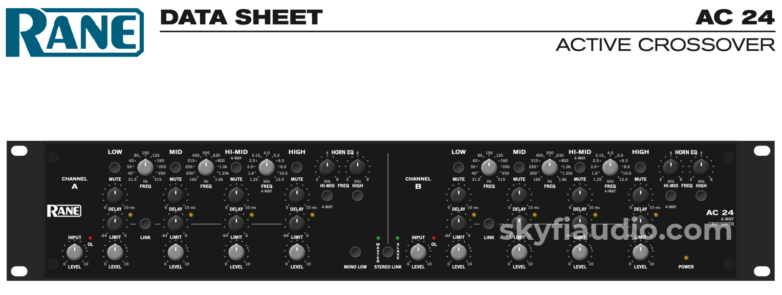 Rane Ac 24 Stereo 4-Way Active Crossover - Perfect For Your Jbl Or Altec Project Accessory