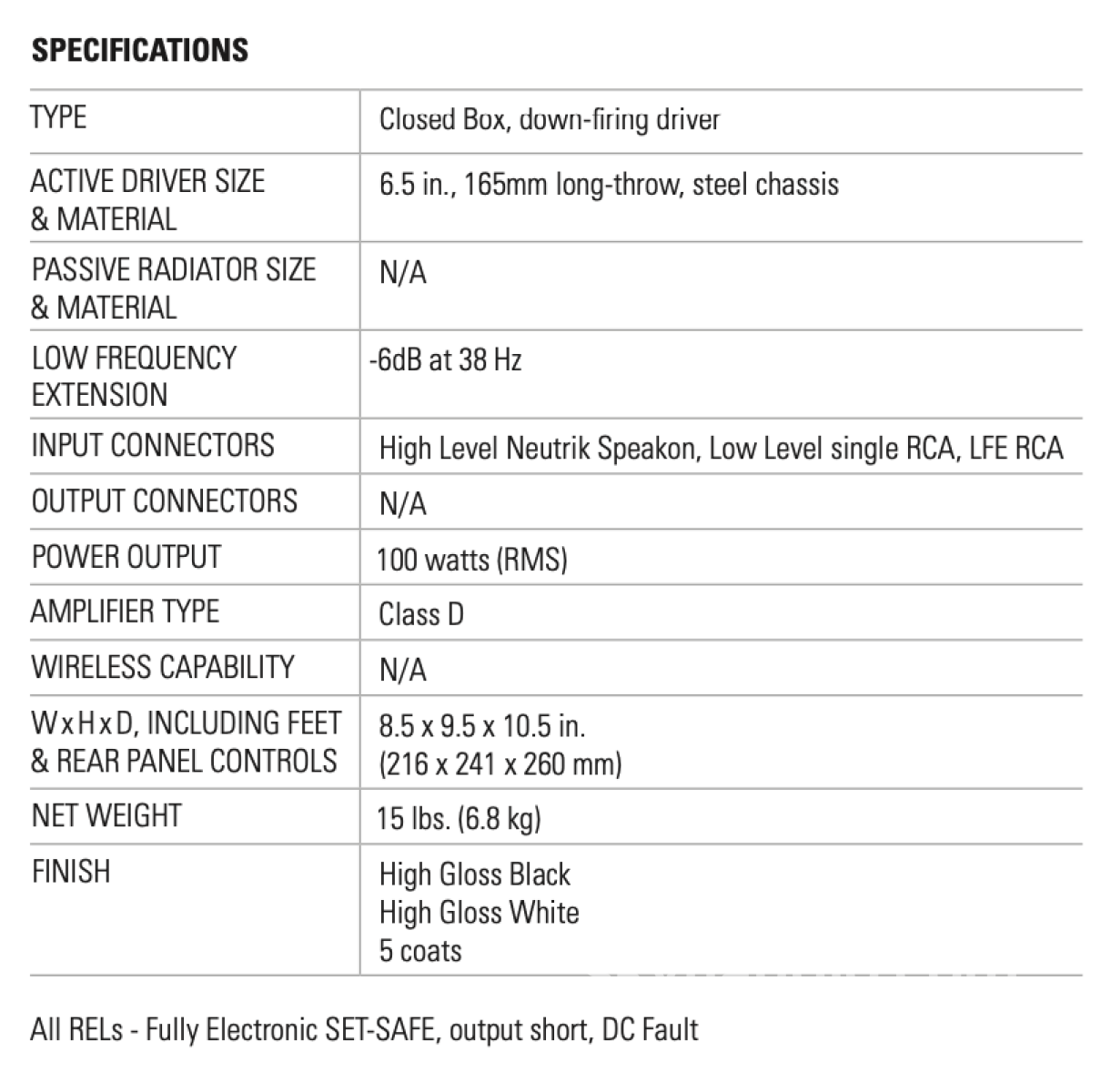 Rel Acoustics Tzero Compact Subwoofer Speakers