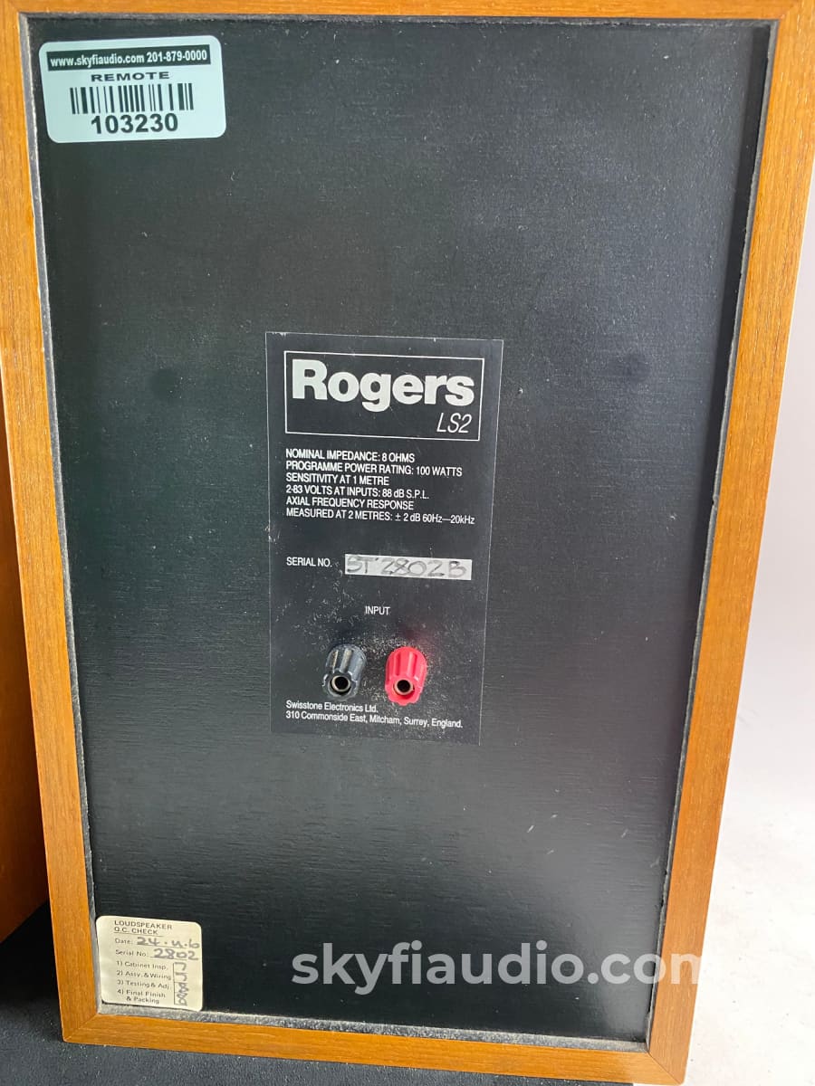 Rogers Ls2 Vintage Monitor Speakers British Made