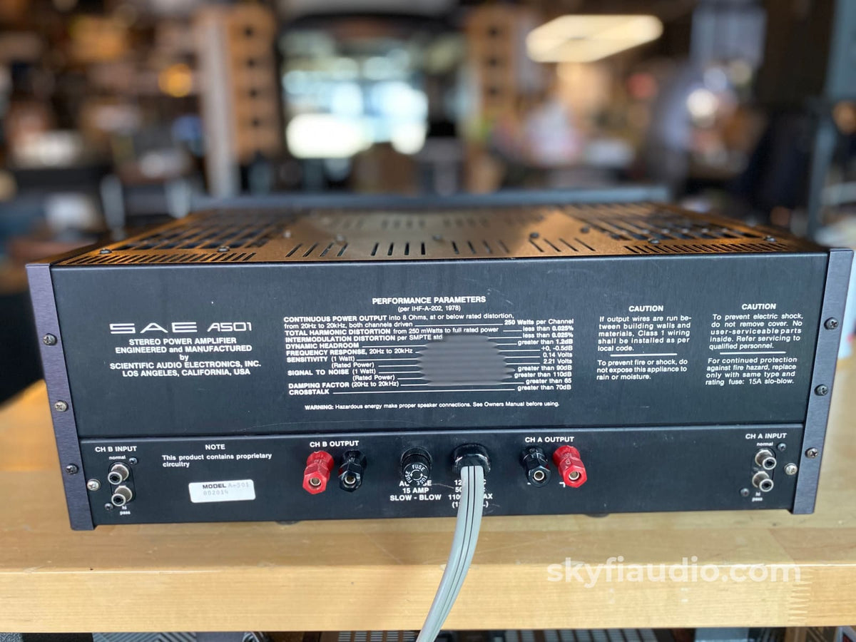 Sae A501 Dual High-Resolution Vintage Power Amplifier 250W X 2