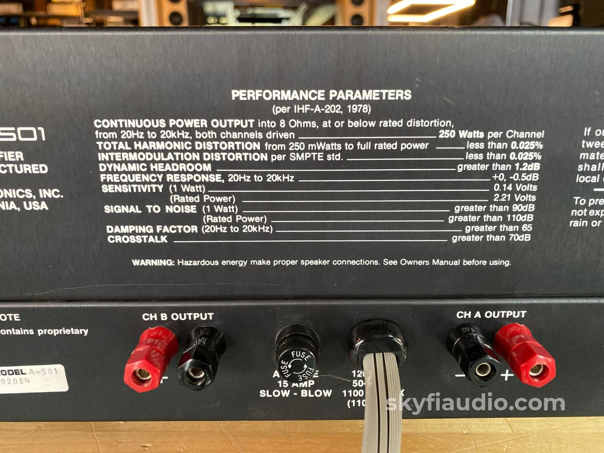 Sae A501 Dual High-Resolution Vintage Power Amplifier 250W X 2