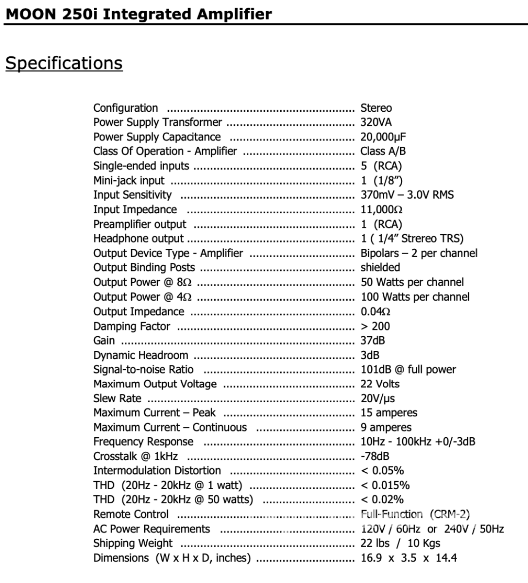 Simaudio Moon 250I Integrated Amplifier - Outstanding Value