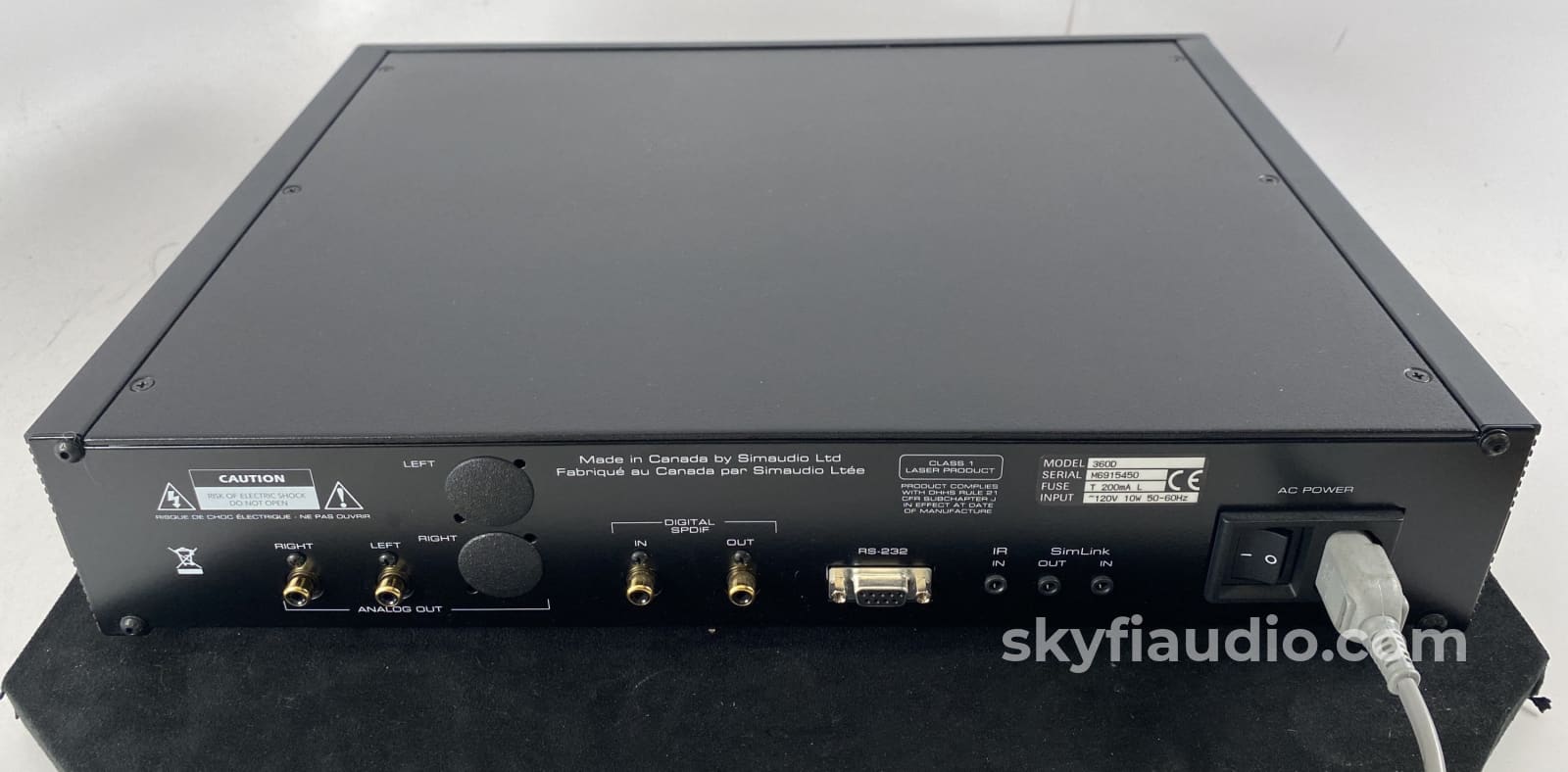 Simaudio Moon 360D - Upsampling 24-Bit/1.411Mhz Cd Player And Dac With Remote + Digital