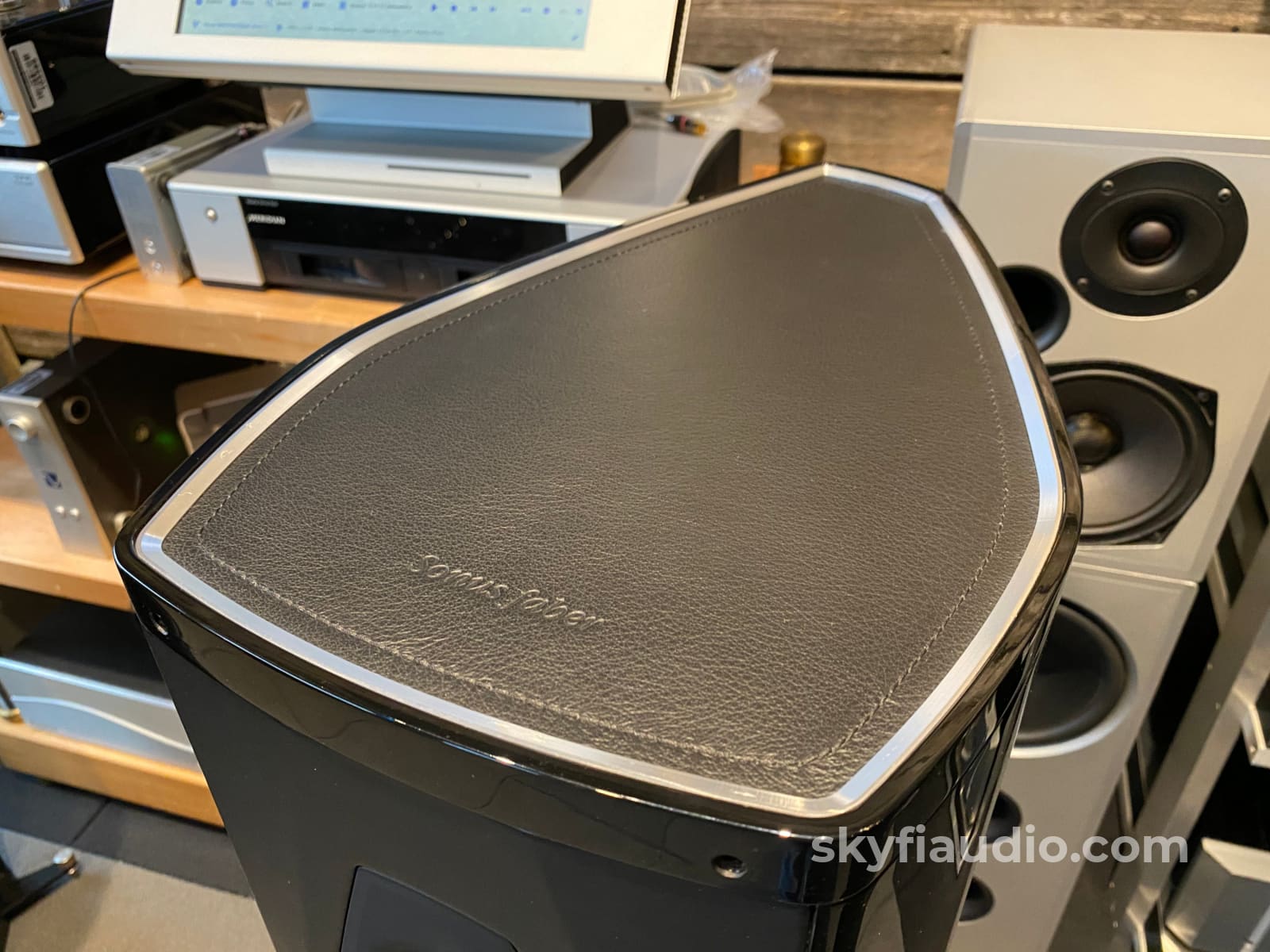 Sonus Faber Olympica Iii Speakers In Gloss Black And Leather