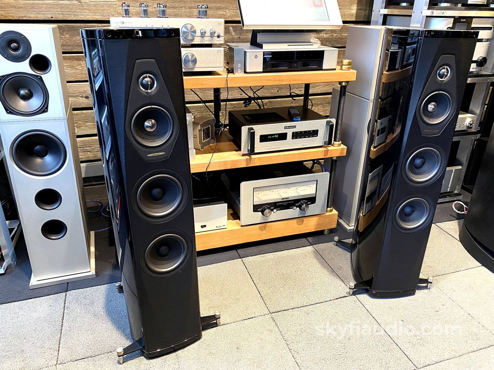 Sonus Faber Olympica Iii Speakers In Gloss Black And Leather