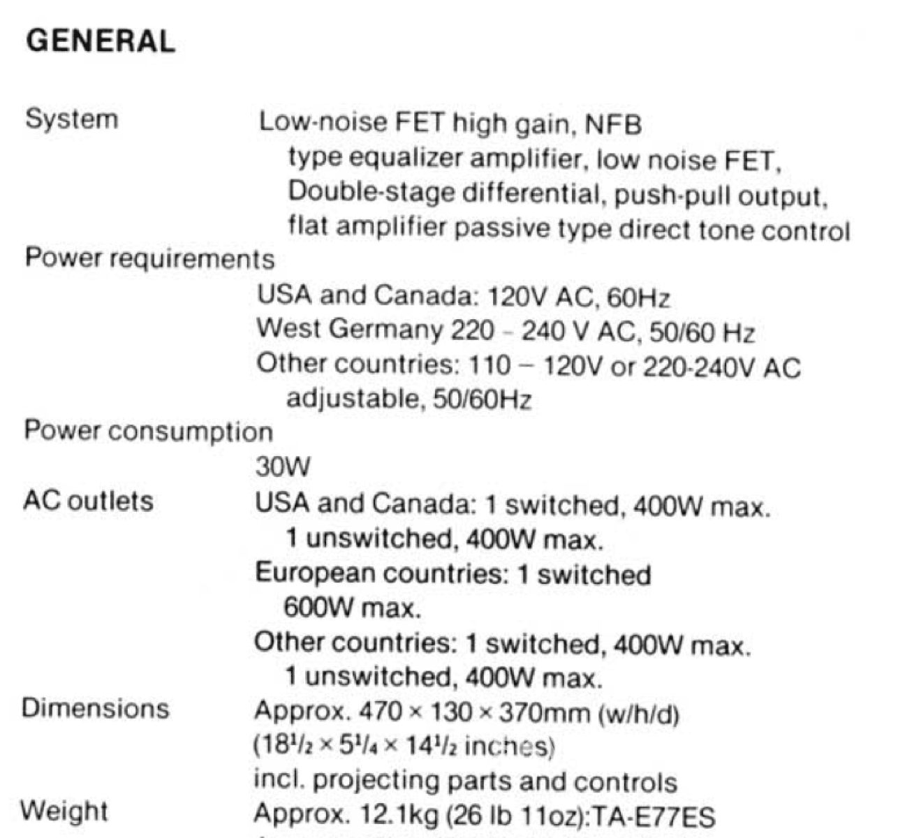 Sony Ta-E77Es Super Rare All-Analog Preamplifier - Limited Production