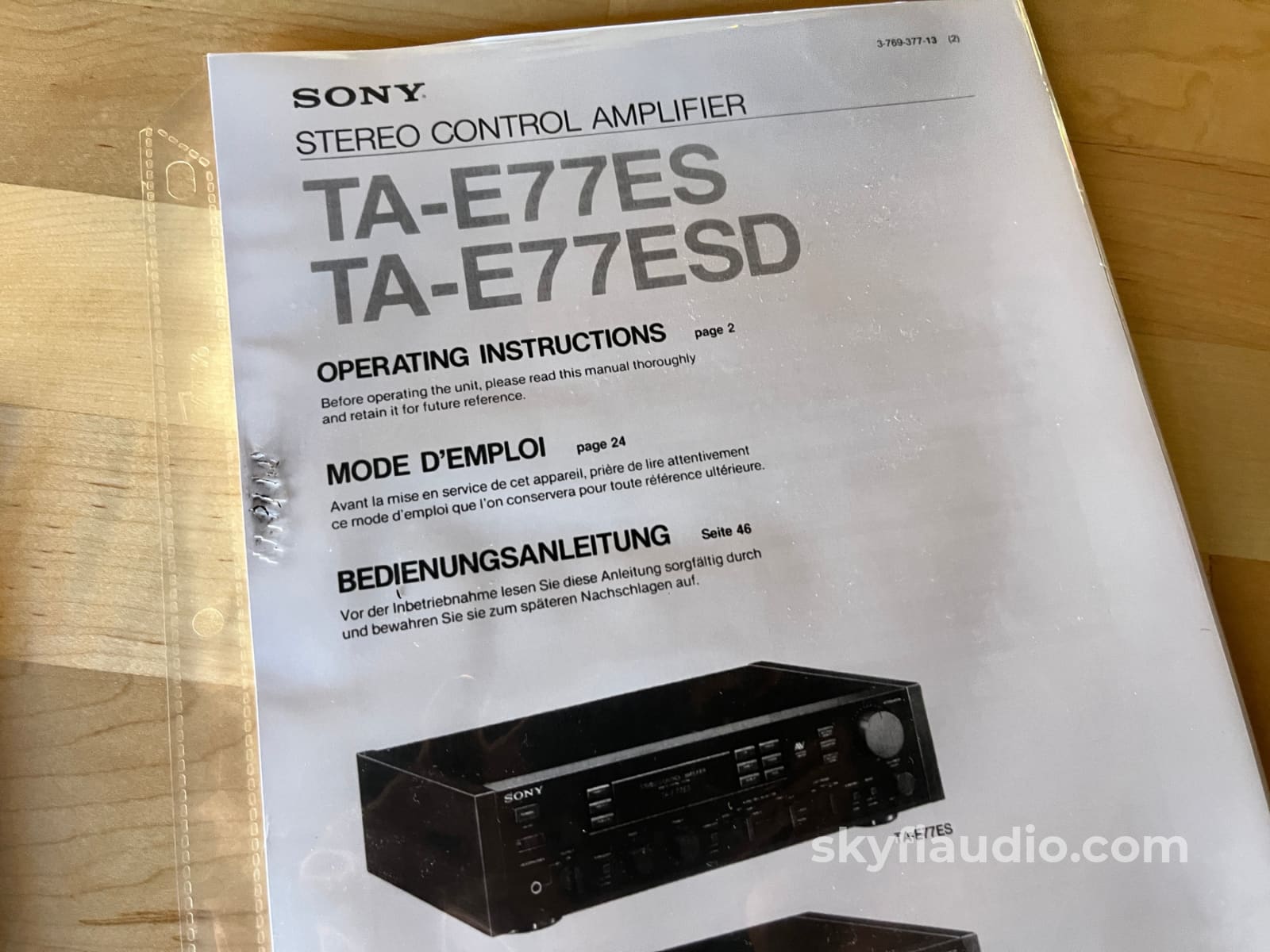 Sony TA-E77ESD Vintage Solid State Preamplifier - W/ Rare Remote Preamplifier