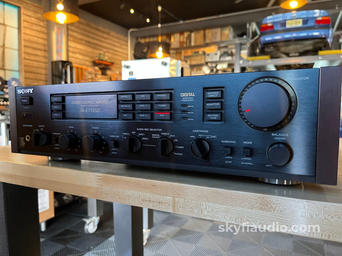 Sony TA-E77ESD Vintage Solid State Preamplifier - W/ Rare Remote Preamplifier