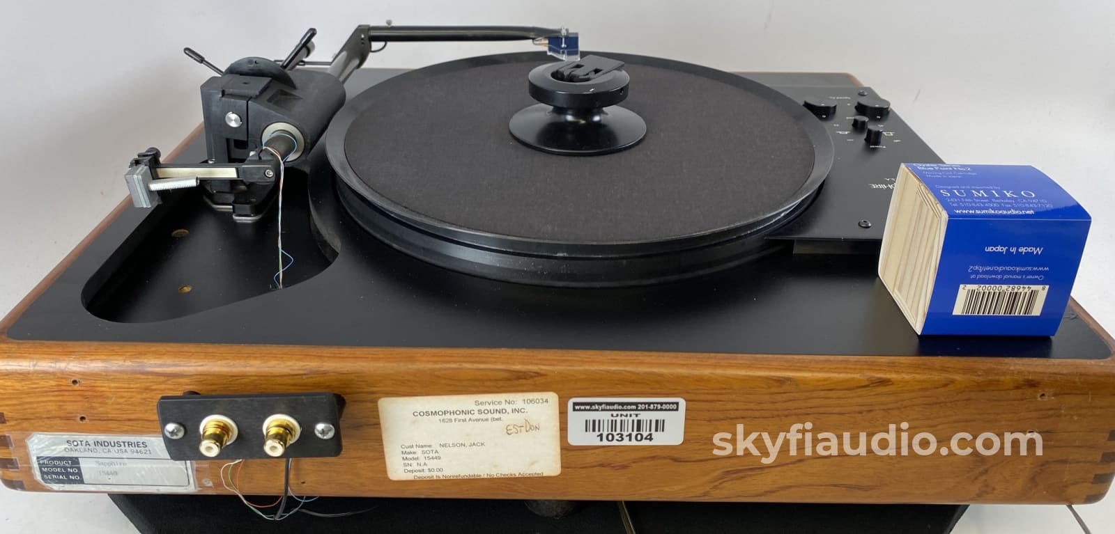 Sota Sapphire Turntable With Vacuum Platter Eminent Technology Tonearm And New Sumiko Cartridge