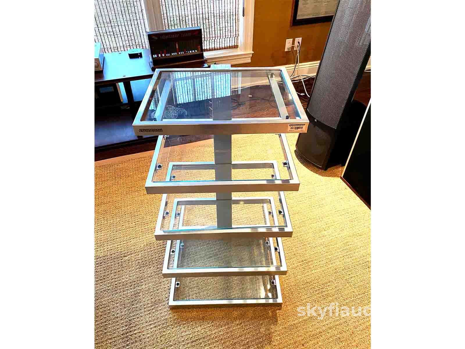 Standesign Five Shelf Audio Rack - All Glass And Steel Accessory
