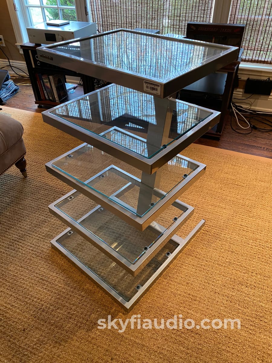Standesign Five Shelf Audio Rack - All Glass And Steel Accessory