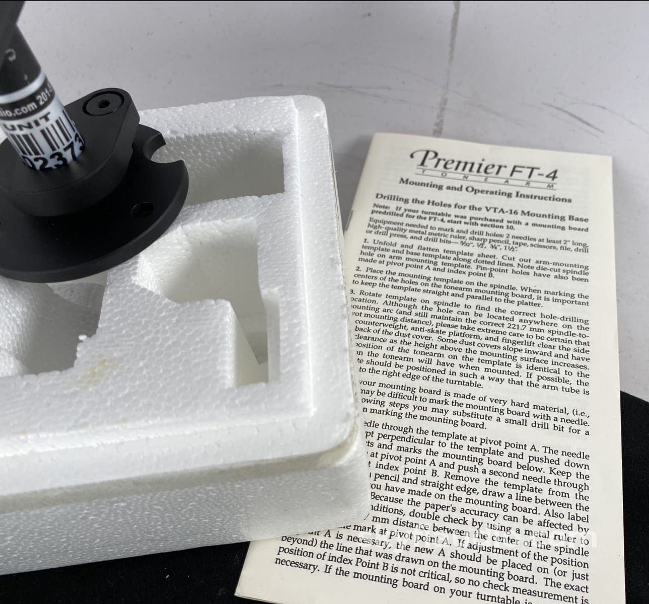 Sumiko Premier Ft-4 Stereo Gimbal Bearing Tonearm New In Box Accessory