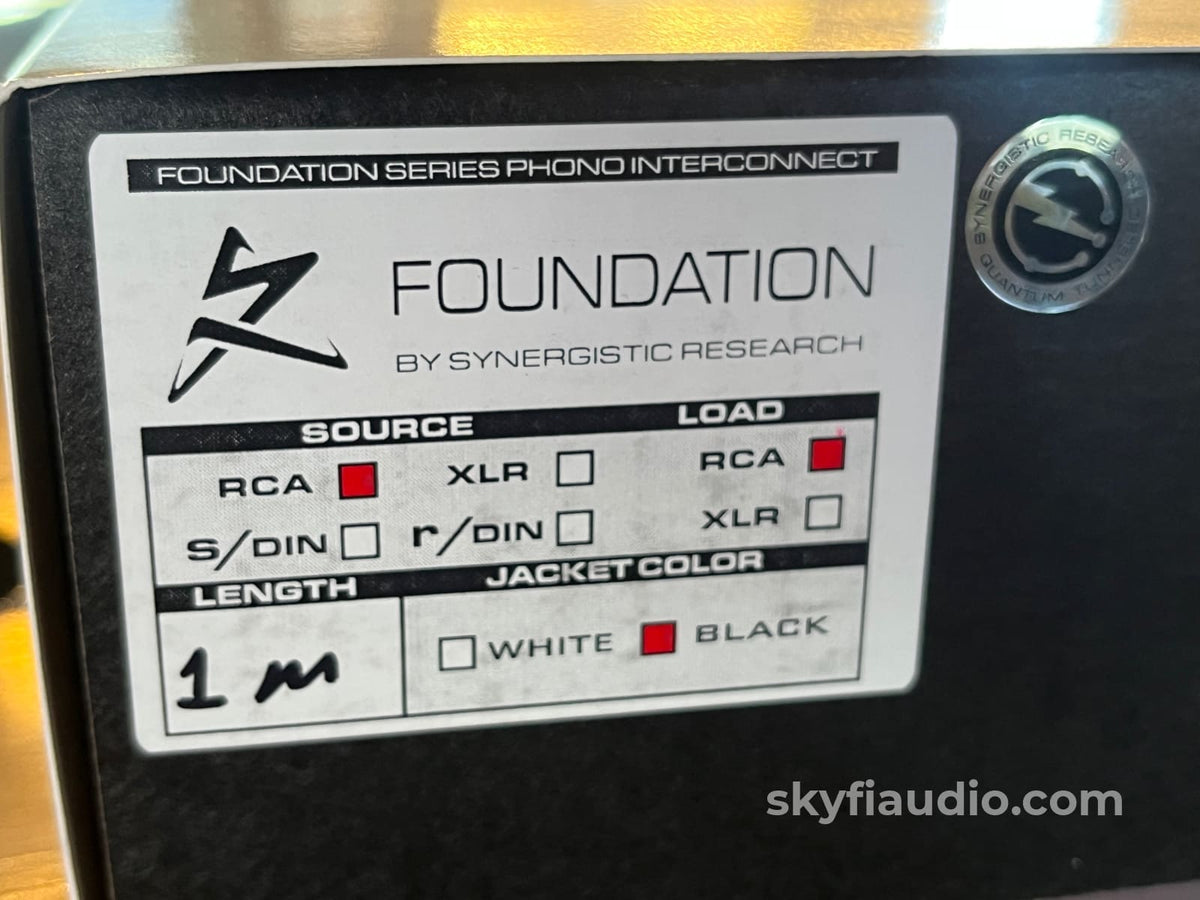 Synergistic Research Foundation RCA Pair - 1m Cables